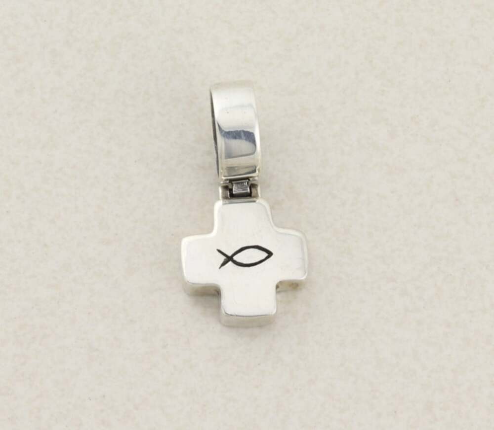 Pendant Only Sterling Silver Ithaca Cross Christian Pendant 1 1/4" x 5/8"